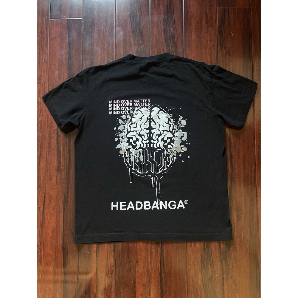 Everybody.World Headbanga Mind Over Matter Brain Tee Shirt Recycled Cotton XL